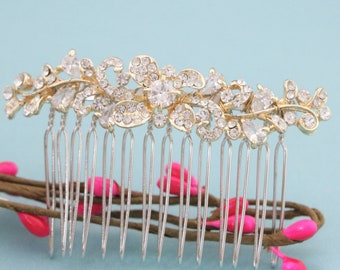 Wedding comb Gold veil comb Rose gold Wedding hair comb Crystal hair piece Bridal hair comb Rhinestone hair comb Side hair comb Bridal comb