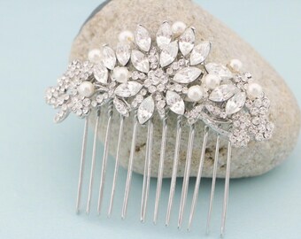 Bridal Hair Clips and Combs bridal hair comb updo Bridal Hair Comb Small Rhinestone Rose gold Wedding hair comb Bridal hair jewelry comb