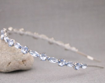 Bridal Headband,crystal rhinestone wedding headband,vine headband,wedding headband headpiece,blue,red,Navy,Opal Headband Bridal hair jewelry