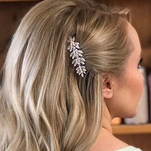 Bridal Hair Piece for Bun Gold hair vine comb Silver Wedding hair comb Rhinestone Wedding comb Bridal hair jewelry Wedding hair accessories