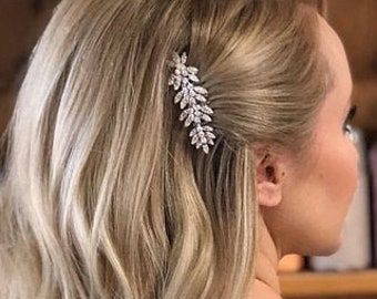 Bridal Hair Piece for Bun Gold hair vine comb Silver Wedding hair comb Rhinestone Wedding comb Bridal hair jewelry Wedding hair accessories