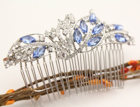 Bridal Hair Accessories Boho Wedding Hair Comb Blue Wedding Etsy