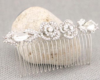 Rhinestone Wedding Hair Comb: Silver Bridal Headpiece Wedding hair clip Bridal hair accessories Wedding hair jewelry headband Bridal