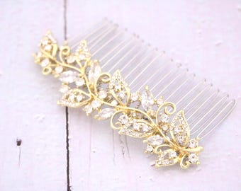 Gold hair comb Side Bridal headpiece Rose gold hair comb Wedding hair accessories Bridal hair comb Wedding comb Bridal hair piece Wedding