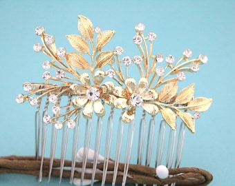 Small or Large Wedding hair comb Gold veil comb Bridal hair clip Wedding hair accessories Rose gold Bridal hair comb Wedding headpiece Boho