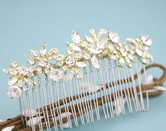 Wedding hair accessories for bun Gold Wedding comb headpiece Wedding hair jewelry Bridal hair jewelry Wedding hair comb Rosegold Bridal comb
