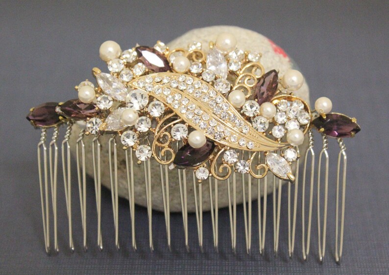 bridal hair comb silver and blue wedding hair piece comb wedding hair combs rhinestone wedding comb pearl Bridal comb Crystal hair comb Prom