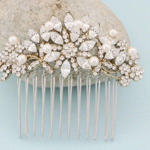 Gold hair vine comb Vintage Gold Wedding hair comb Side bridal headpiece Wedding hair accesoris updo Rose gold Bridal hair comb Rhinestone