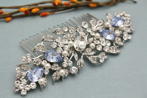 Bridal Hair Combroyal Blue Hair Pinsomething Blue Etsy