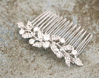 Silver Wedding comb Side Bridal headpiece Wedding hair accessories for bun Gold Bridal hair clip Bridal hair accessories Rose gold hair comb