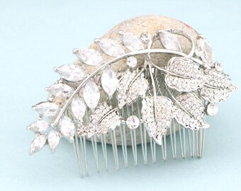 Wedding hair comb Silver Bridal hair clip Wedding headpiece Bridal hair accessories Rhinestone Wedding comb Bridal hair comb Boho hair piece