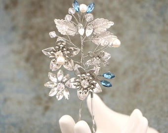 Montana Blue Wedding hair pins Navy blue Bridal hair pins Rhinestone hair pins Pearl hair pins Wedding hair accessories hair pins Bridal pin