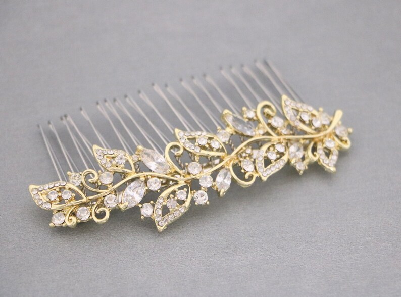 Boho Wedding hair comb Rose gold hair comb Wedding Bridal hair comb Crystal Hair Piece Wedding hair accessories Rose gold hair piece Crystal Gold tone