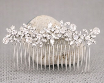 Silver Bridal hair accessories for bun Wedding hair jewelry Bridal hair comb Rhinestone Wedding hair clip Bridal comb Wedding headpiece Gold