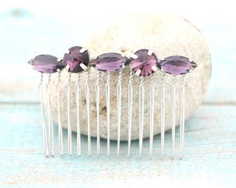 Small or Large Wedding hair comb Side Bridal headpiece Blue Wedding comb Navy blue Wedding hair accessories for bun Bridal hair comb Wedding