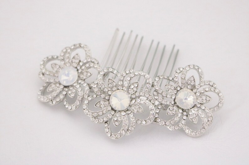 Opal /& Crystal Bridal Comb Petite Opal Bridal Comb Opal Wedding Comb Bridal Hair Comb Wedding Hair Comb Opal Comb Navy blue hair comb Boho