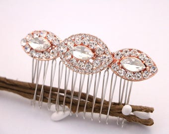 Rose Gold Bridal Headpieces Wedding Hair Accessories for Bun Gold veil comb Silver Wedding hair comb updo Bridal hair jewelry Wedding comb