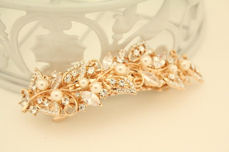 Wedding Barrette Pearl Hair Comb Bridal Hair Barrette Wedding Etsy