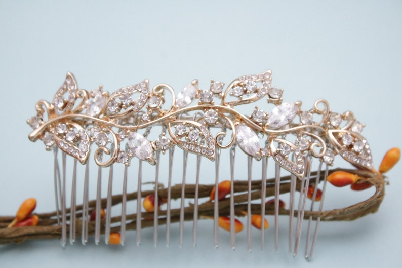 Wedding headpiece boho hair comb Vintage style Wedding hair comb Crystal Bridal hair comb Rhinestone Wedding comb Something blue Bridal comb