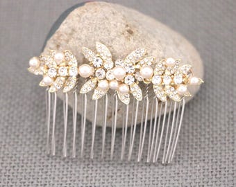 rose gold veil comb Side bridal headpiece Wedding hair accessories for bun Gold Bridal hair comb updo Wedding hair jewelry Wedding hair comb