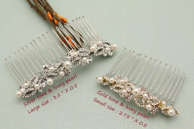 Bridal headpiece gold floral Wedding hair comb Pearl hair accessories Wedding hair jewelry Bridal hair comb Rhinestone hair comb Gold hair