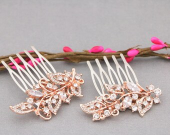 Wedding Crystal Hair Piece Rose gold Wedding hair comb Rhinestone hair accessories Wedding comb Gold Bridal hair comb Small Bridal hair comb