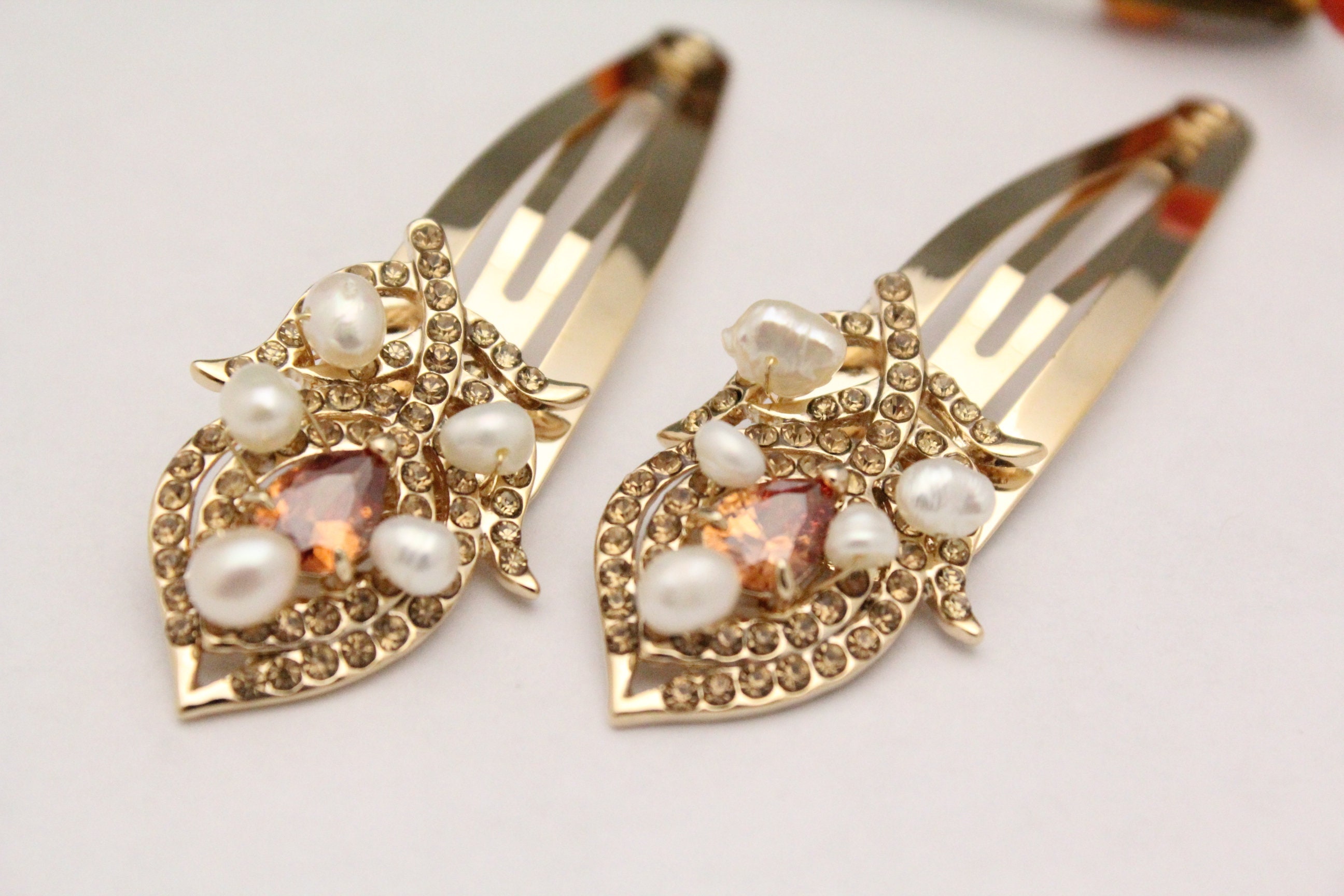 Flower Girl Hair Pins Wedding Hair Piece Gold Bridal Hair Clip Etsy