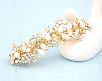 Crystal Pearl Bridal Hair Comb Gold Wedding Headpiece Bridal hairclip Wedding barrette hair comb Rose gold Wedding hair comb Bridal barrette