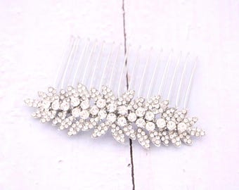 Silver Wedding hair piece Rhinestone Wedding comb Crystal Bridal hair jewelry Gold veil comb Bridal hair accessories for bun Rose gold comb
