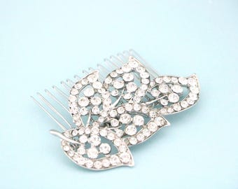 Silver Crystal hair comb Side Bridal headpiece Wedding hair accessories Bridal hair jewelry Wedding hair piece Wedding comb Bridal hairpiece