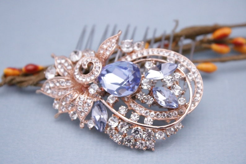 Vintage Inspired Something Blue Crystal Rhinestone Hair Comb,Wedding,Bridal hair comb,Wedding hair comb blue Wedding Light Sapphire Boho