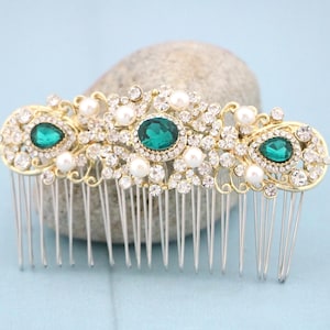 Bridal Comb Hairpiece Gold veil comb Wedding Hair Accessories for Bun Navy blue Wedding hair comb Rose gold Bridal hair comb Side hair piece
