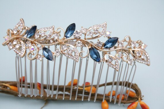 Bridal Hair Accessories Blue Wedding Hair Piece Blue Wedding Etsy
