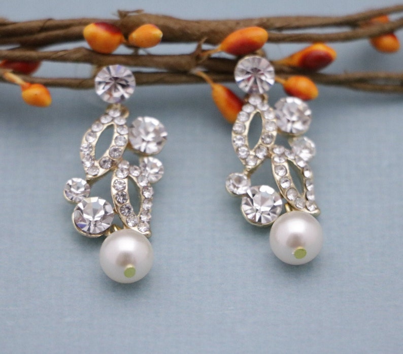 wedding earrings for brides pearl bridal earring and hair comb set crystal earrings chandelier Wedding hair comb earrings Bridal hair comb
