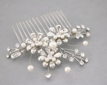 pearl wedding hair accessories Gold Sparkle Crystal Hair Comb Gold hair vine comb Pearl Comb Hairpiece Rose gold Wedding hair comb Hair vine
