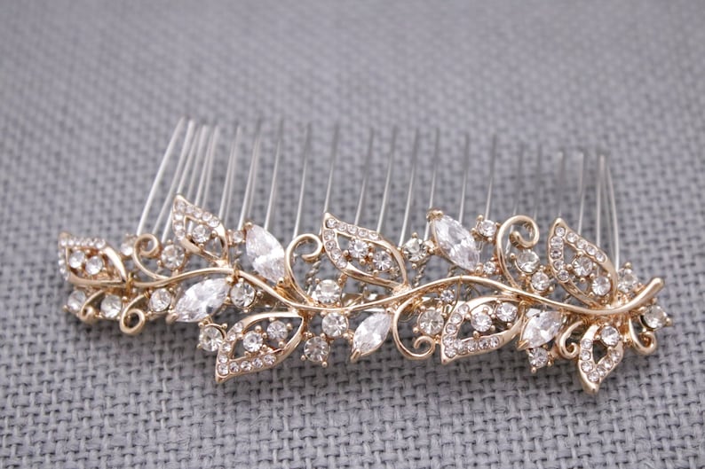 Wedding headpiece boho hair comb Vintage style Wedding hair comb Crystal Bridal hair comb Rhinestone Wedding comb Something blue Bridal comb