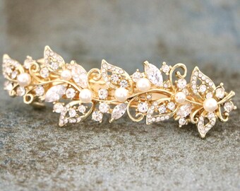 Wedding hair clip Gold veil clip Rose gold Wedding hair comb Side bridal headpiece Wedding hair jewelry Wedding comb Rose gold Bridal comb