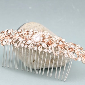 Wedding Hair Pieces Gold Wedding hair comb updo Bridal Hair Clips and Combs Rose gold Wedding comb Rhinestone Bridal hair comb Side comb in