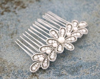 Silver Crystal hair comb Gold veil comb Wedding hair piece Wedding hair clip Bridal hair accessories Rose gold Wedding comb Bridal hair clip