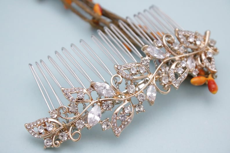 Wedding headpiece boho hair comb Vintage style Wedding hair comb Crystal Bridal hair comb Rhinestone Wedding comb Something blue Bridal comb