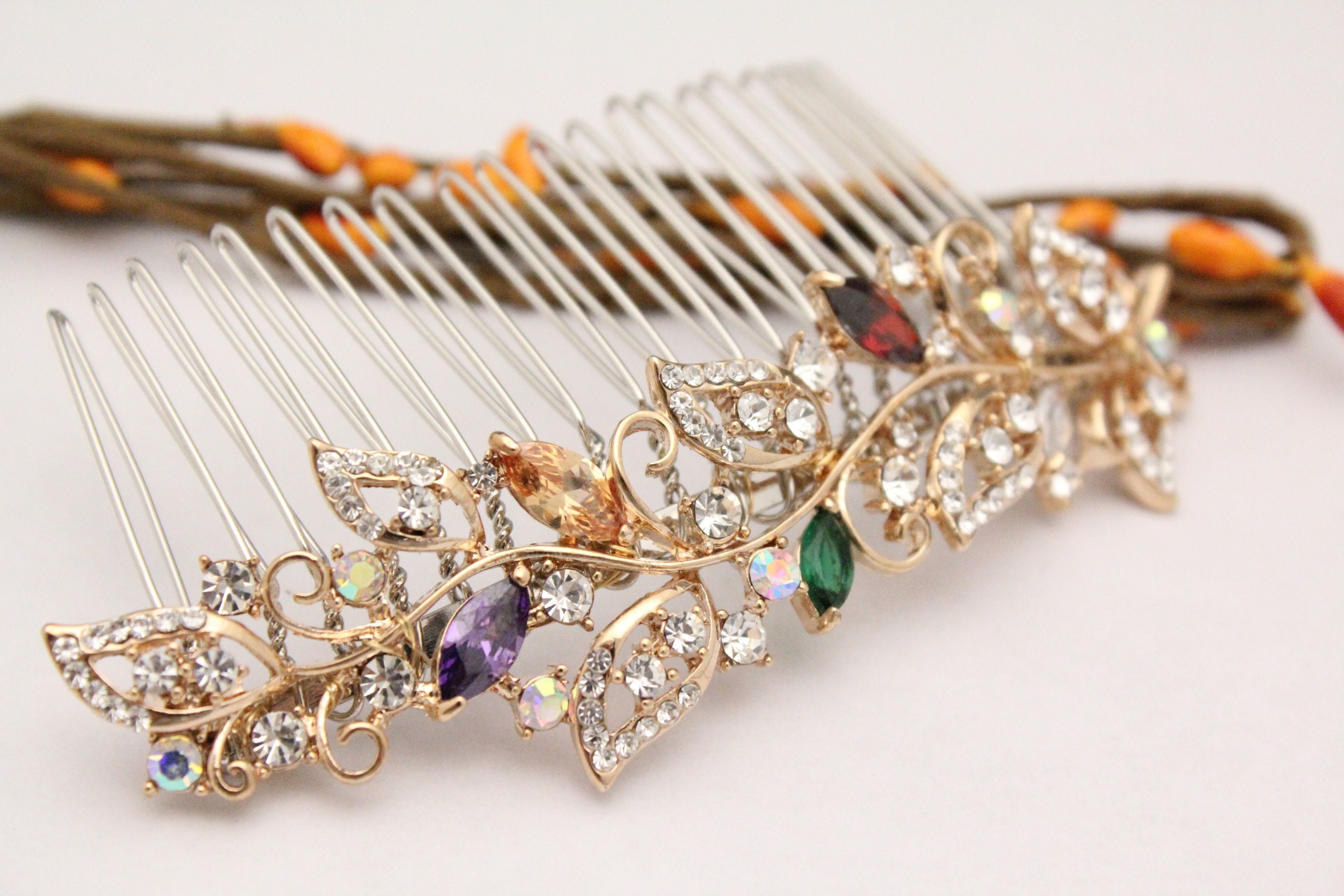 gold hair comb