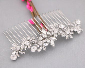 Wedding side comb Rose gold Bridal hair comb Bridal veil comb Gold Wedding hair comb updo Silver Bridal hair accessories for bun Wedding