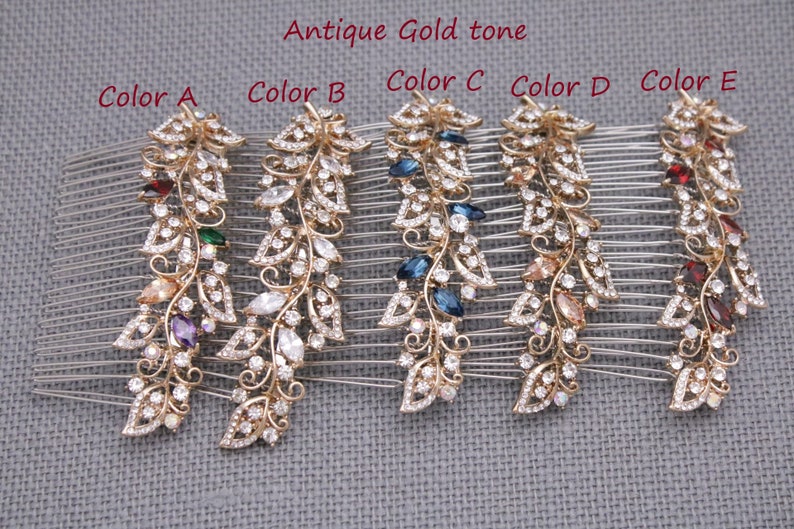 Wedding headpiece boho hair comb Vintage style Wedding hair comb Crystal Bridal hair comb Rhinestone Wedding comb Something blue Bridal comb