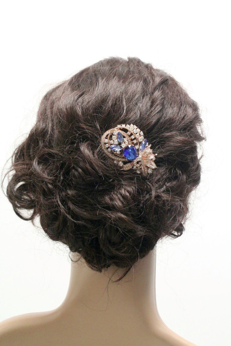 Vintage Inspired Something Blue Crystal Rhinestone Hair Comb,Wedding,Bridal hair comb,Wedding hair comb blue Wedding Light Sapphire Boho