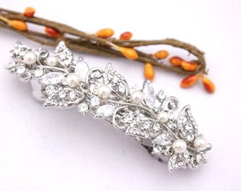 Bridal hair clip Pearl veil comb Wedding hair comb Bridal hair accessories hair comb Gold veil comb Bridal hair comb Rhinestone Wedding comb