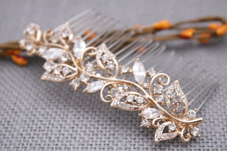 Wedding headpiece boho hair comb Vintage style Wedding hair comb Crystal Bridal hair comb Rhinestone Wedding comb Something blue Bridal comb