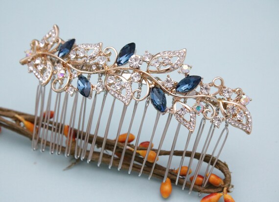Bridal Hair Accessories Blue Wedding Hair Piece Blue Wedding Etsy
