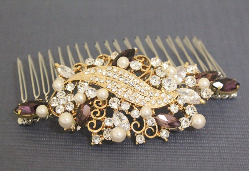 bridal hair comb silver and blue wedding hair piece comb wedding hair combs rhinestone wedding comb pearl Bridal comb Crystal hair comb Prom