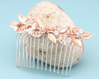 Gold veil comb Side Bridal headpiece Wedding hair accessories for bun Bridal hair comb Rhinestone Wedding hair comb Bridal hair clip Silver