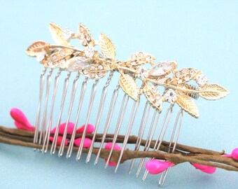 RoseGold Crystal Bridal Hair Comb Gold Rhinestone Wedding Accessory Silver Wedding hair clip Bridal hair piece Wedding hair clip Bridal comb